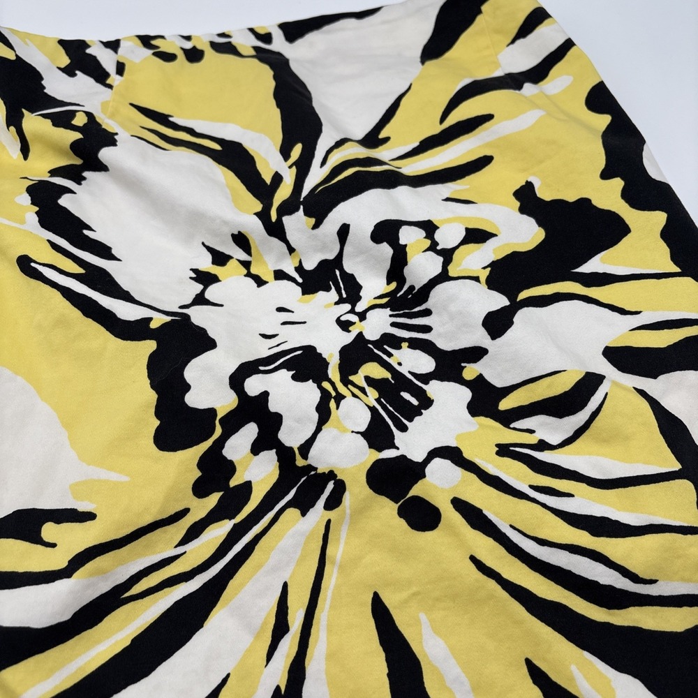 Express Design Studio Skirt Women's Size 12 Floral Design Yellow White Black Zip - Picture 5 of 16